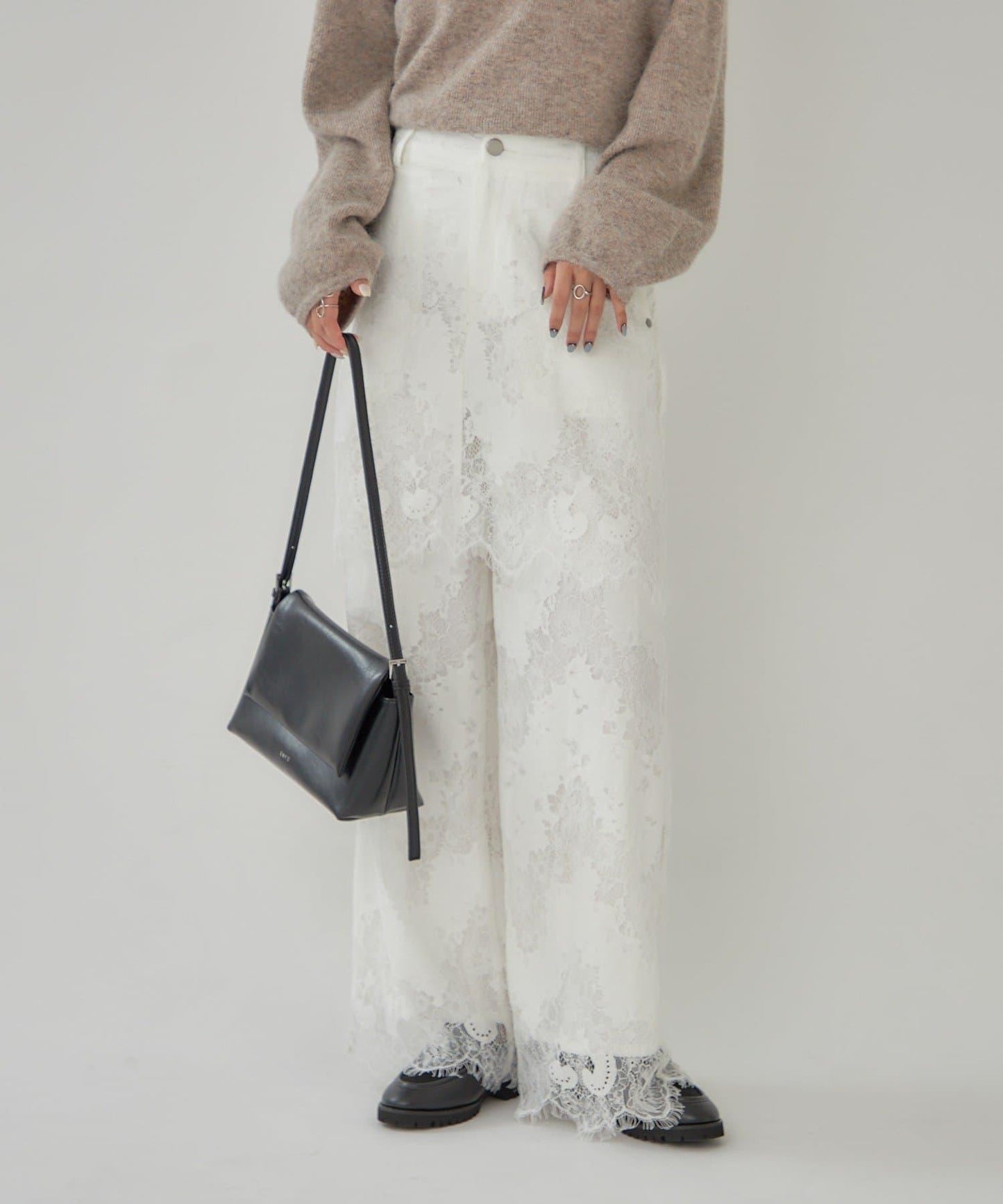 鏤空花邊疊層褲