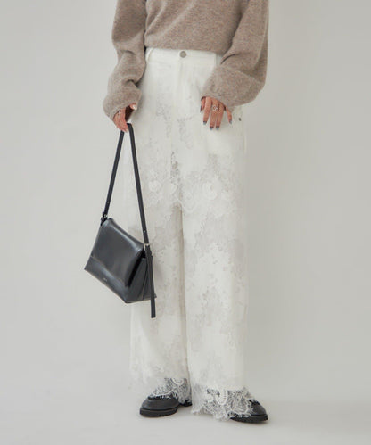 鏤空花邊疊層褲