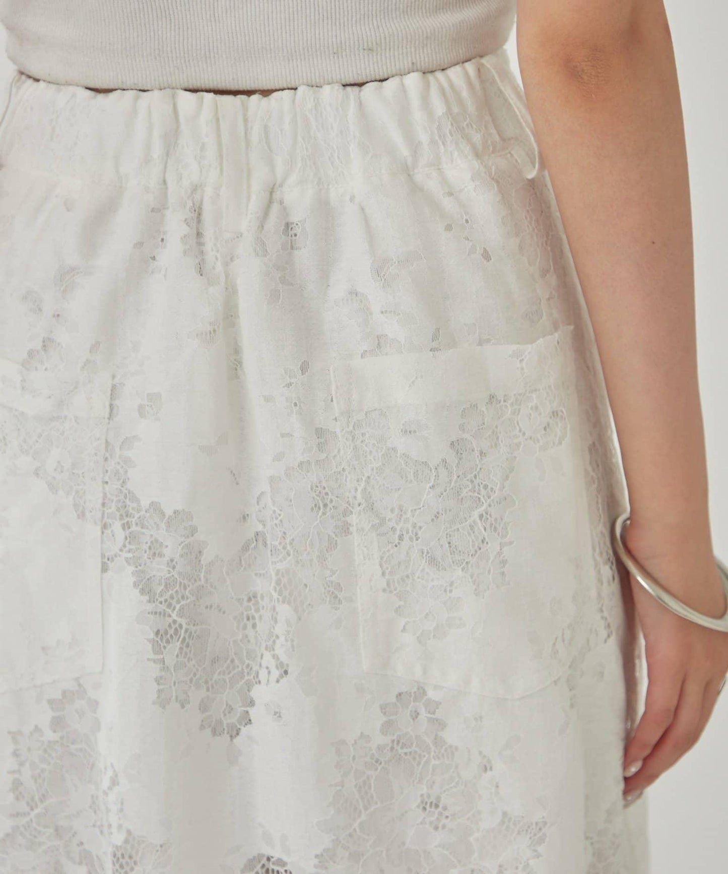 鏤空花邊疊層褲