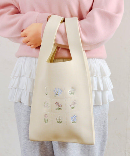 花卉刺繡針織包