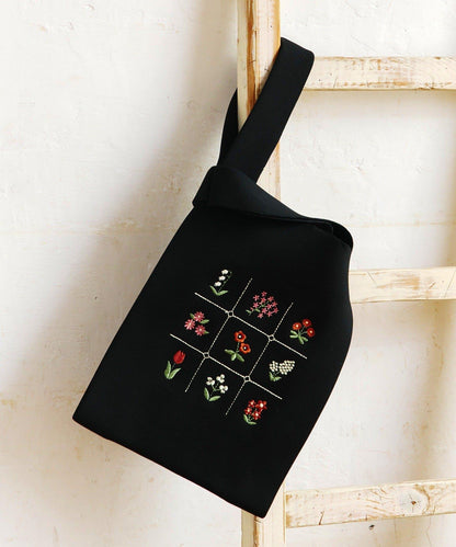 花卉刺繡針織包