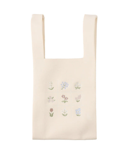 花卉刺繡針織包