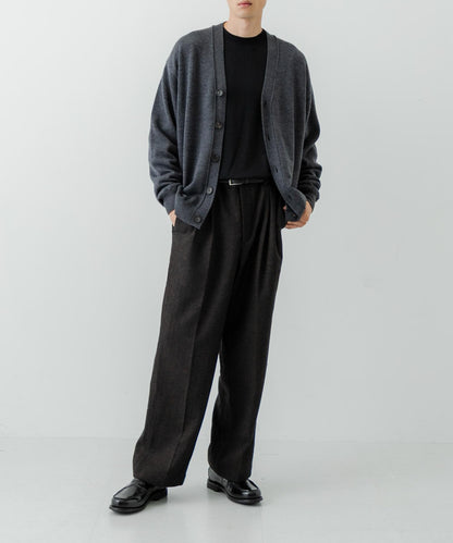 人字紋寬鬆休閒褲