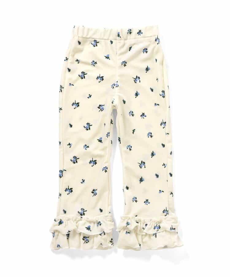 天鵝絨荷葉邊打底褲 10分長度