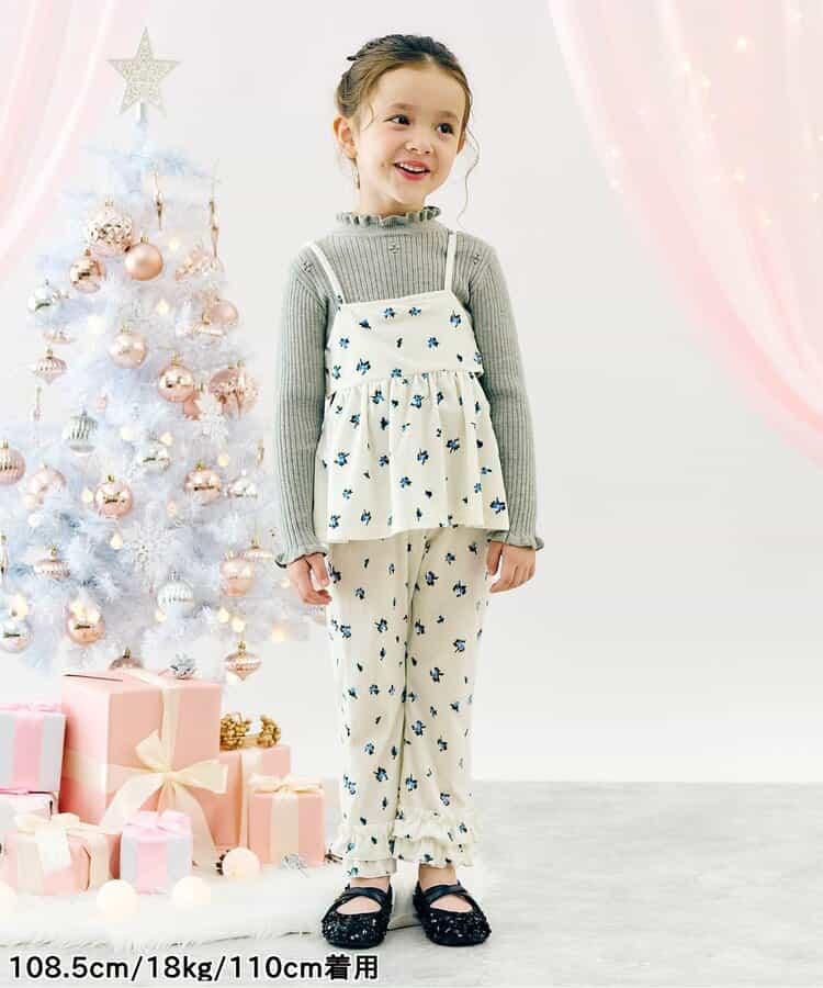 天鵝絨荷葉邊打底褲 10分長度