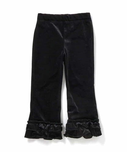 天鵝絨荷葉邊打底褲 10分長度