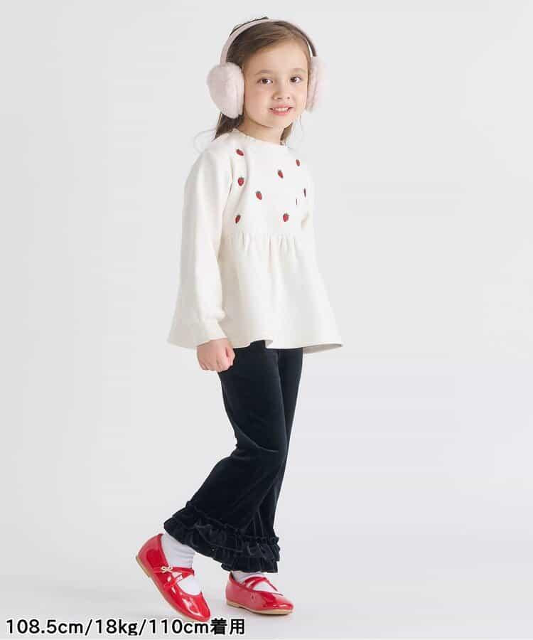 天鵝絨荷葉邊打底褲 10分長度