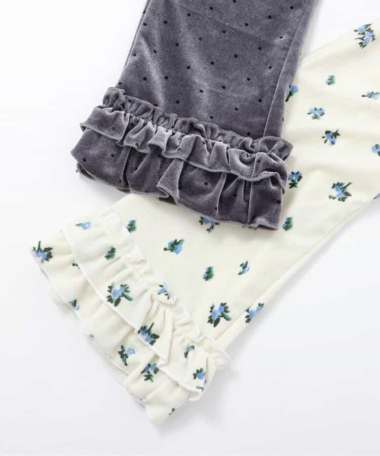 天鵝絨荷葉邊打底褲 10分長度