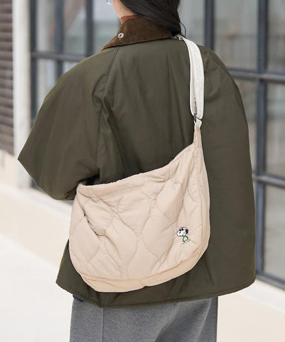 [《PEANUTS》] 絎縫中號單肩包