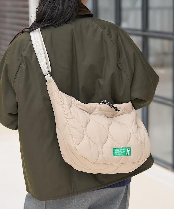 [《PEANUTS》] 絎縫中號單肩包