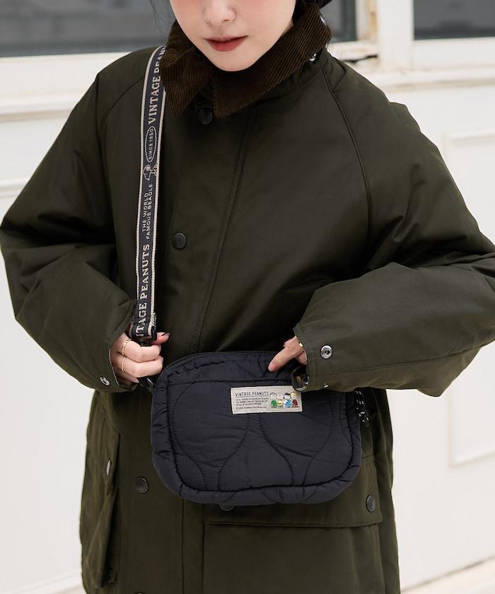 [《PEANUTS》] 絎縫小號單肩包