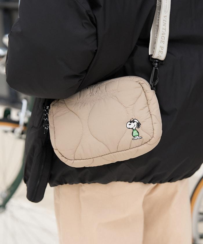 [《PEANUTS》] 絎縫小號單肩包