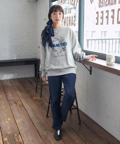 絨線編織針織長褲