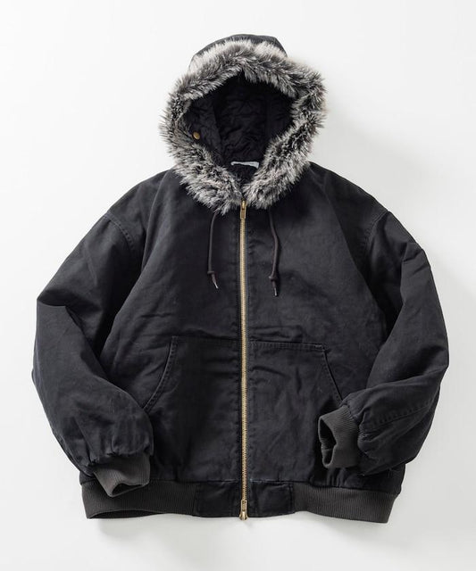 仿皮草拉鍊連帽加棉外套