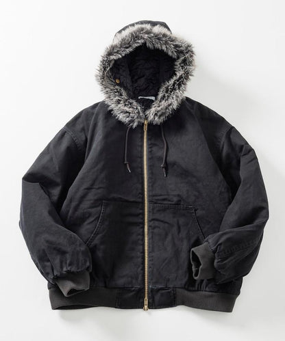 仿皮草拉鍊連帽加棉外套