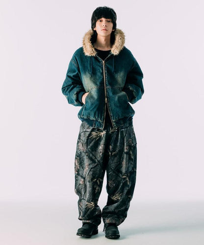 仿皮草拉鍊連帽加棉外套