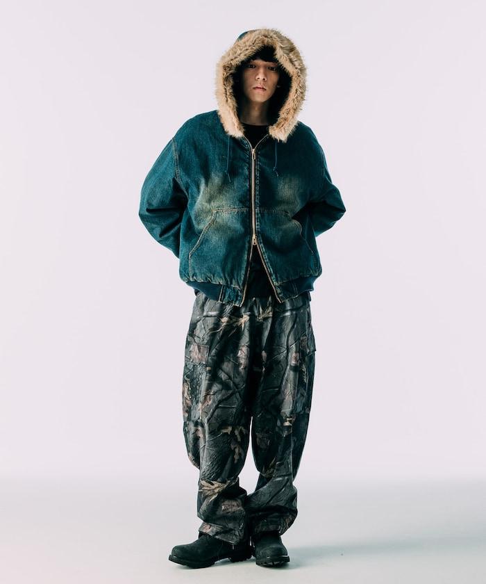 仿皮草拉鍊連帽加棉外套