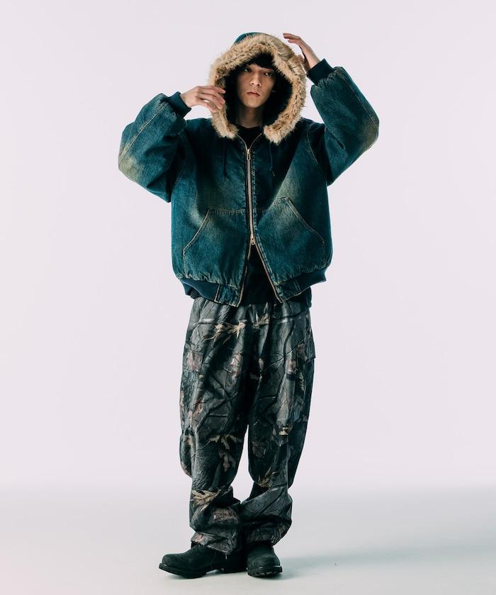 仿皮草拉鍊連帽加棉外套