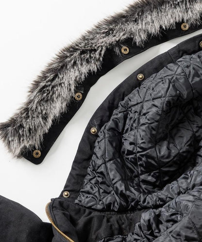 仿皮草拉鍊連帽加棉外套