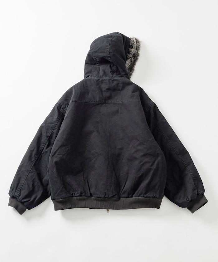 仿皮草拉鍊連帽加棉外套