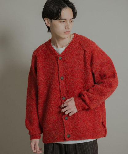 圈圈紗V領開衫