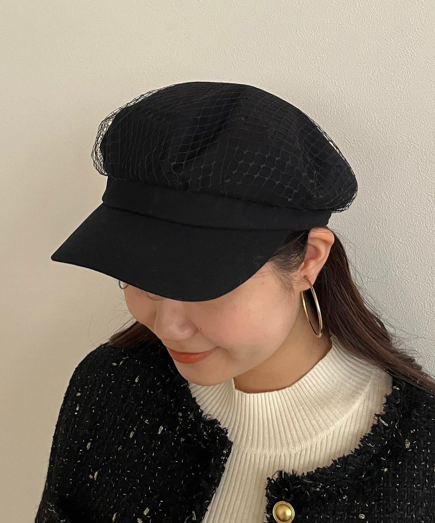 網紗層疊鴨舌帽