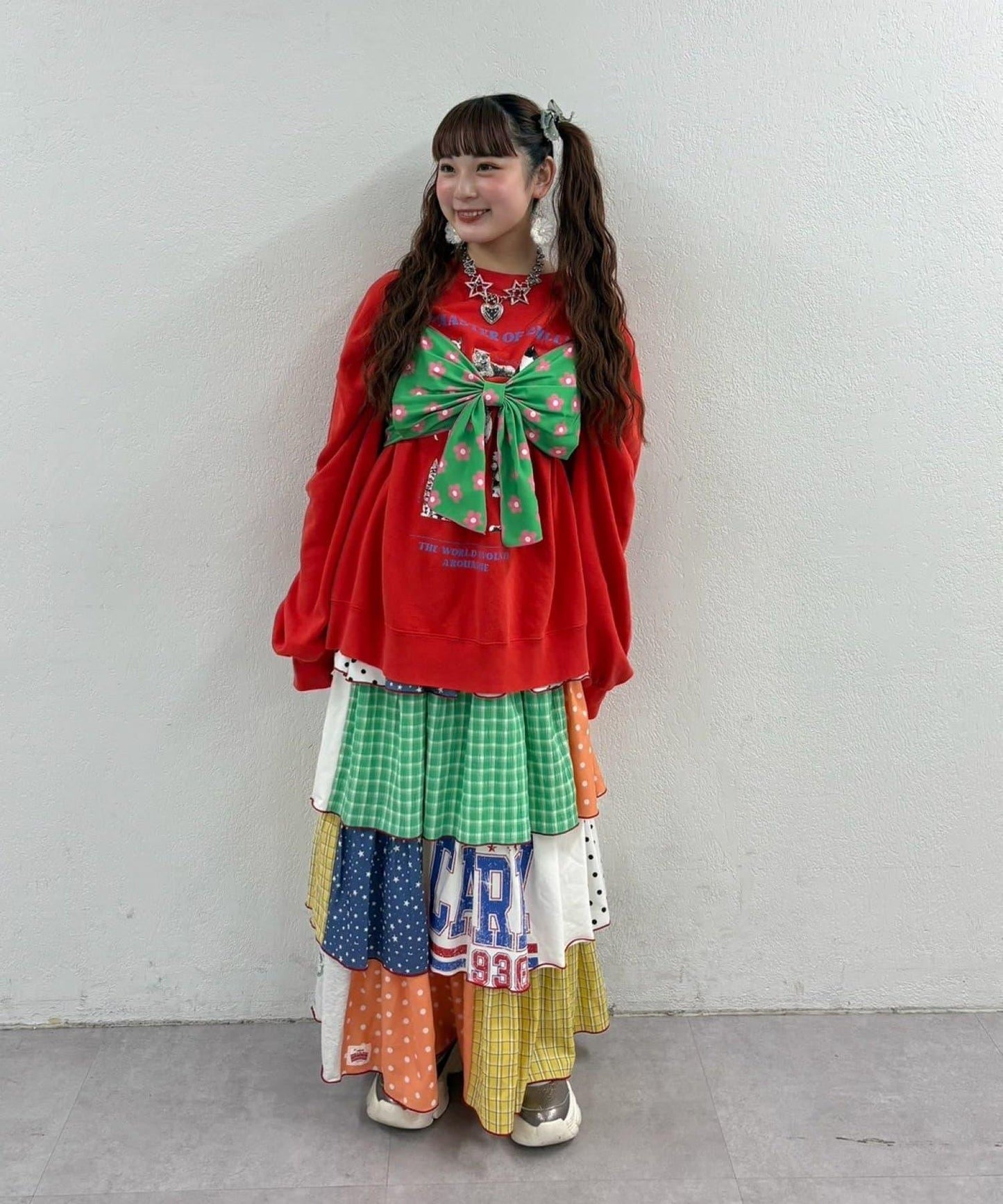 ◇12/24&25限定◇【hima聯名】【HELLO.SANFRANCISCO/哈羅舊金山】拼接拼布層疊半身裙