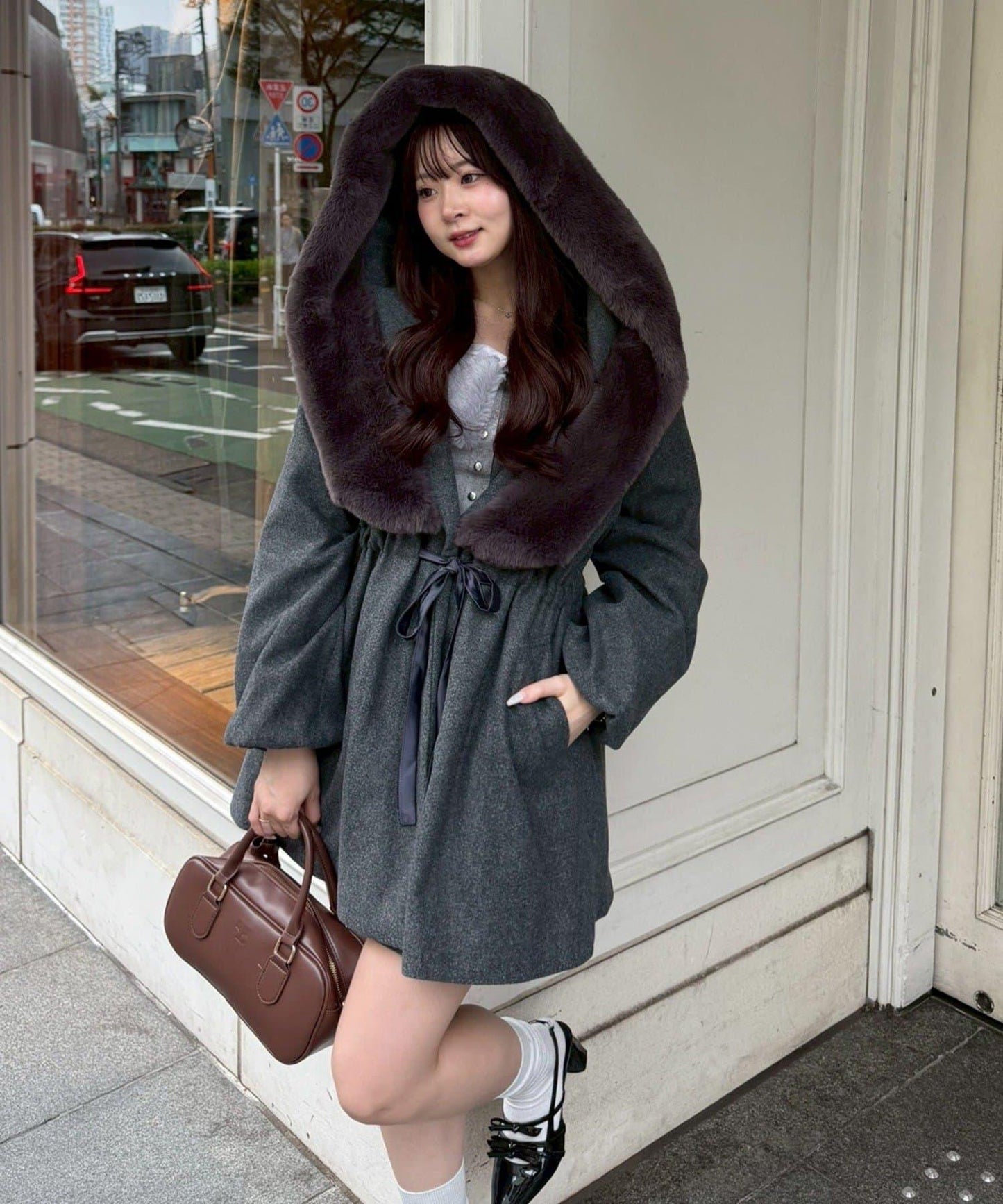 【約會・應援活動也很適合！】毛絨大連帽外套