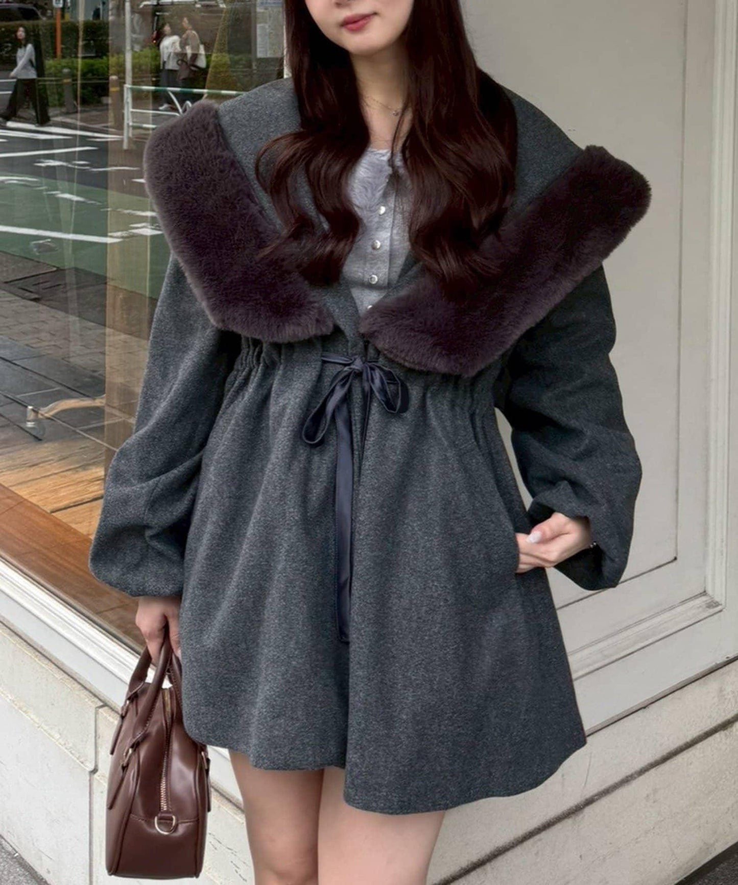 【約會・應援活動也很適合！】毛絨大連帽外套