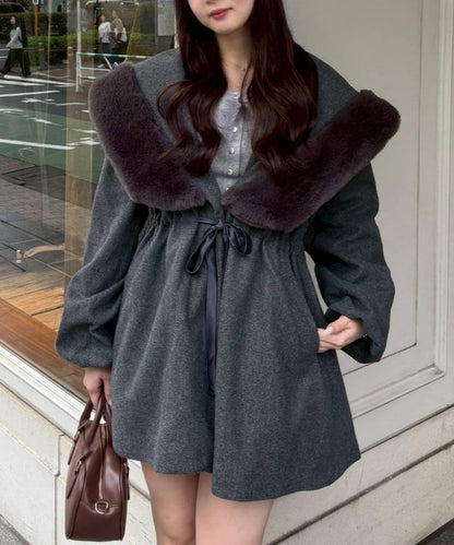 【約會・應援活動也很適合！】毛絨大連帽外套