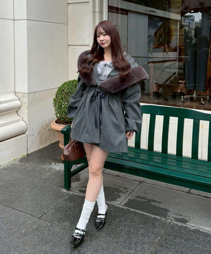 【約會・應援活動也很適合！】毛絨大連帽外套