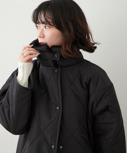 毛絨領拼接棉服