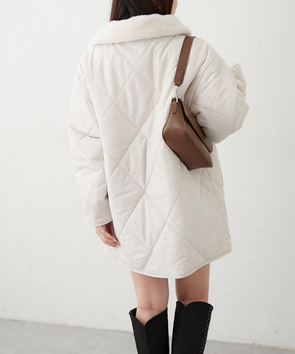 毛絨領拼接棉服