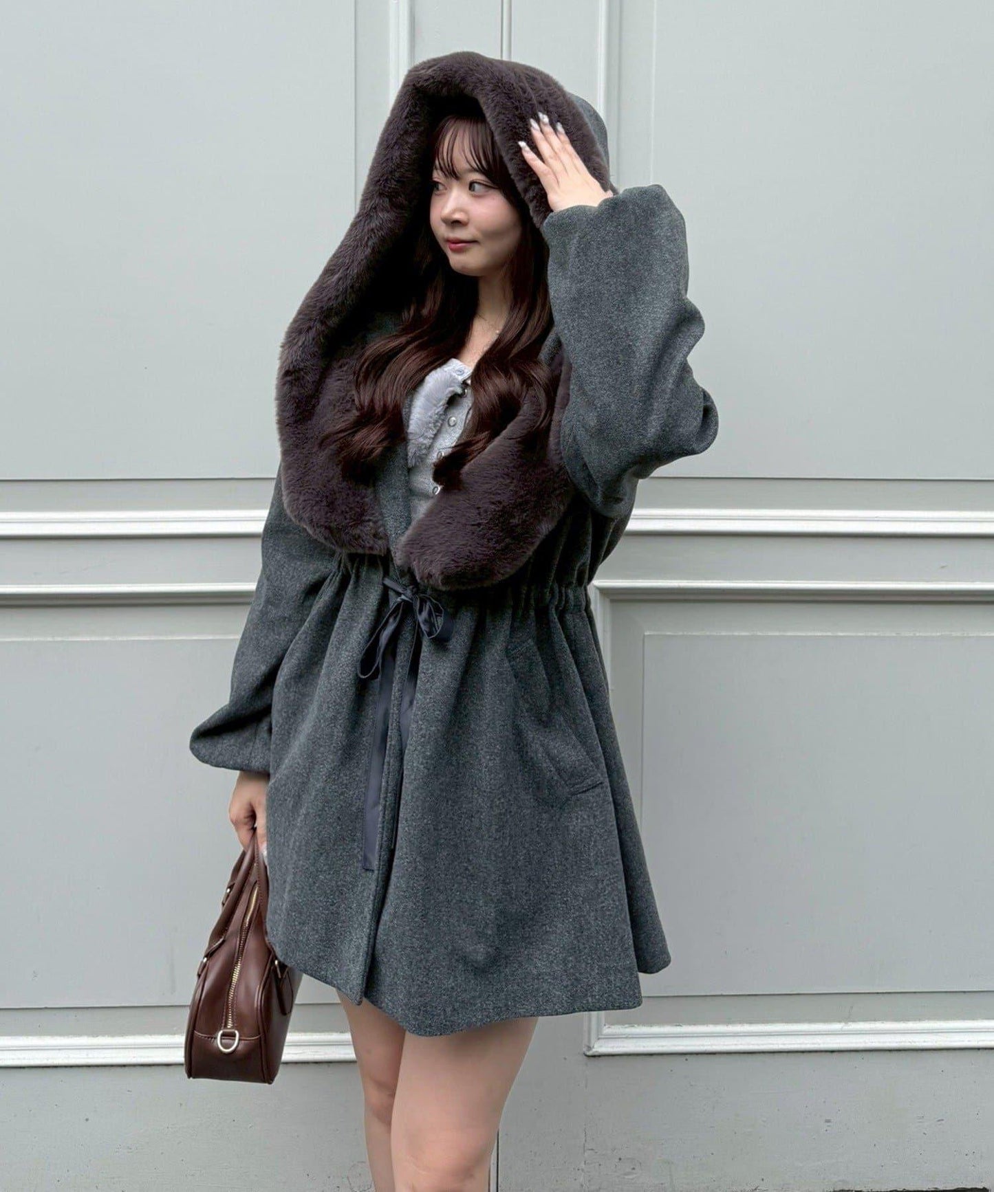 【約會・應援活動也很適合！】毛絨大連帽外套