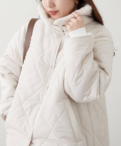 毛絨領拼接棉服