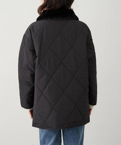 毛絨領拼接棉服