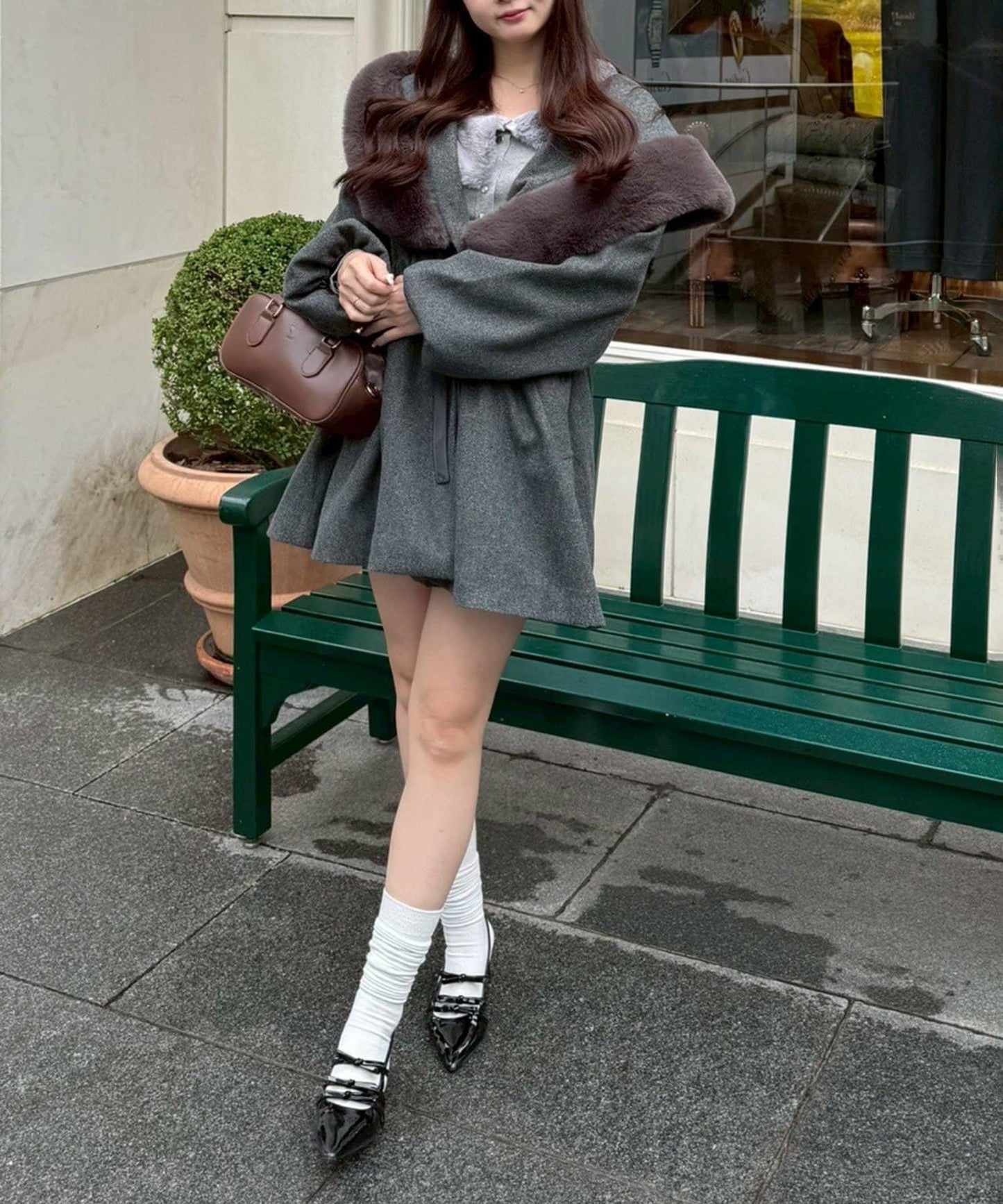 【約會・應援活動也很適合！】毛絨大連帽外套