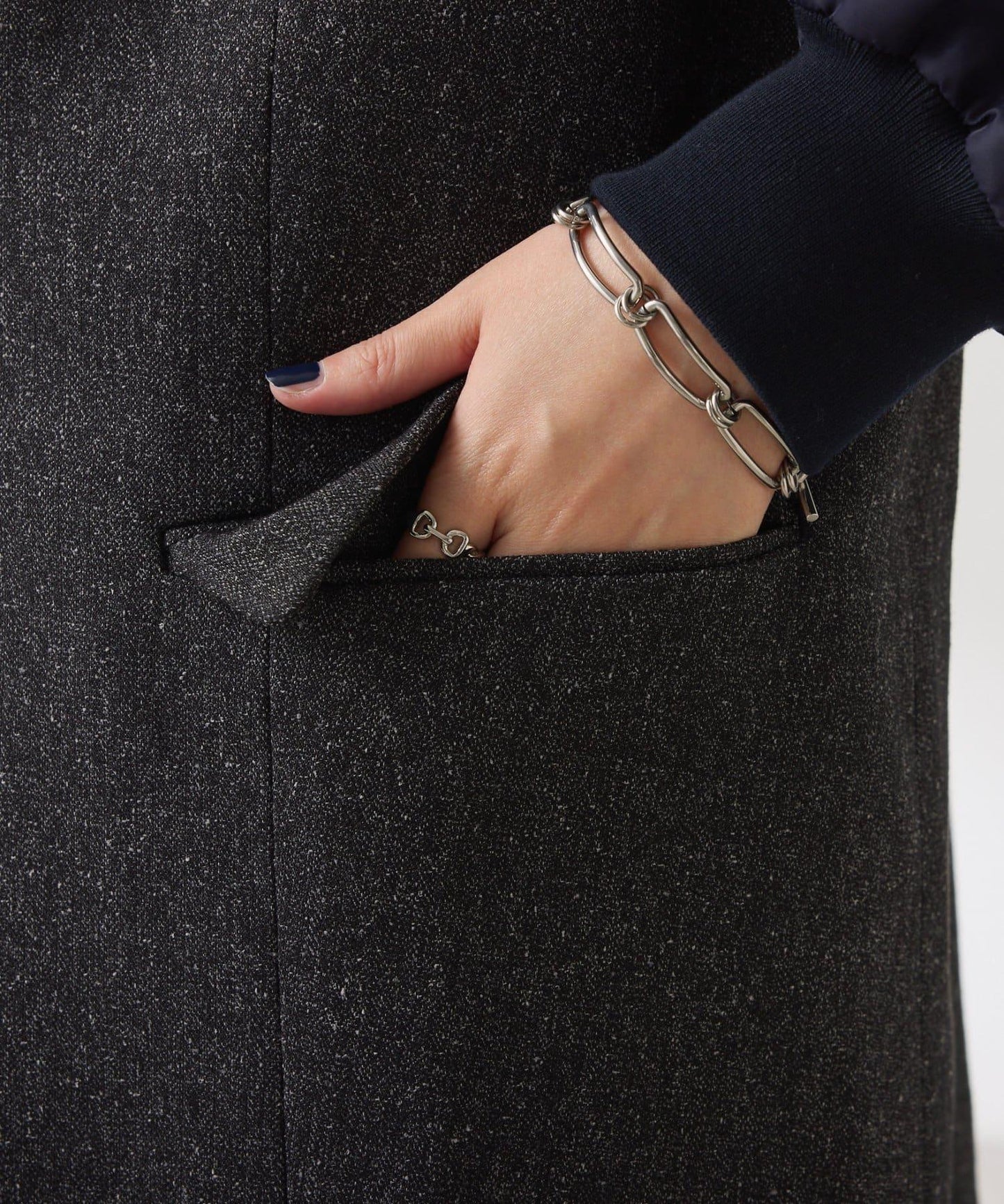 三扣拼接袖西裝夾克