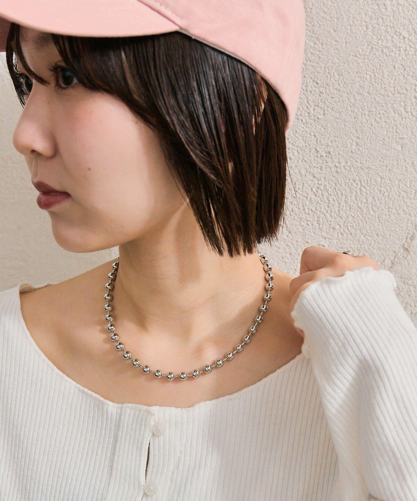 ボールチェーンネックレス