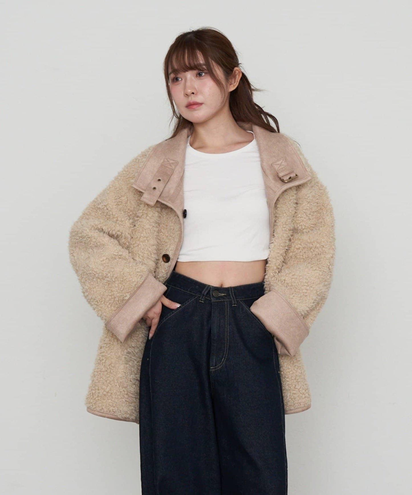 雙面穿仿羊羔毛大衣