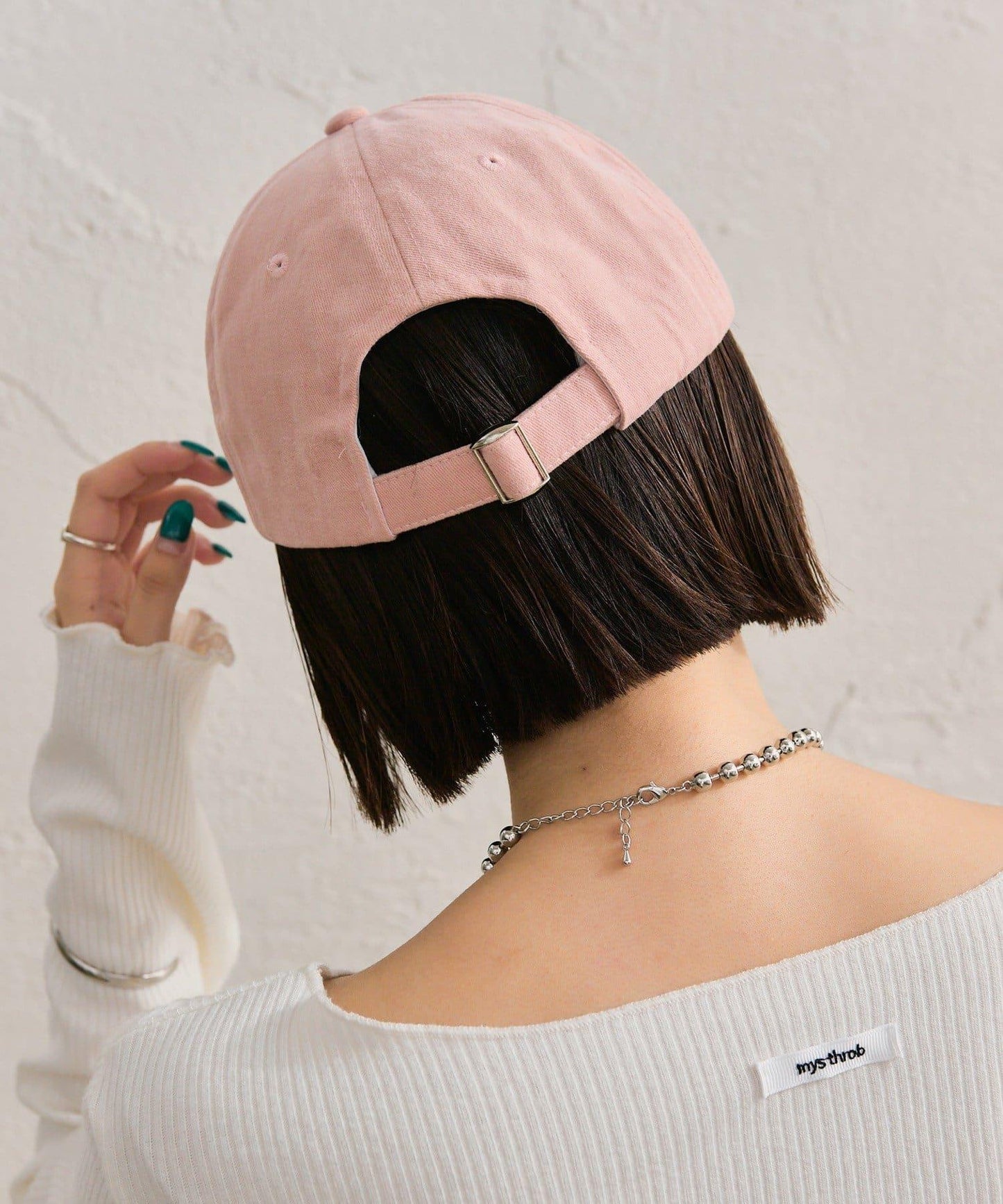 桃子圖案刺繡棒球帽