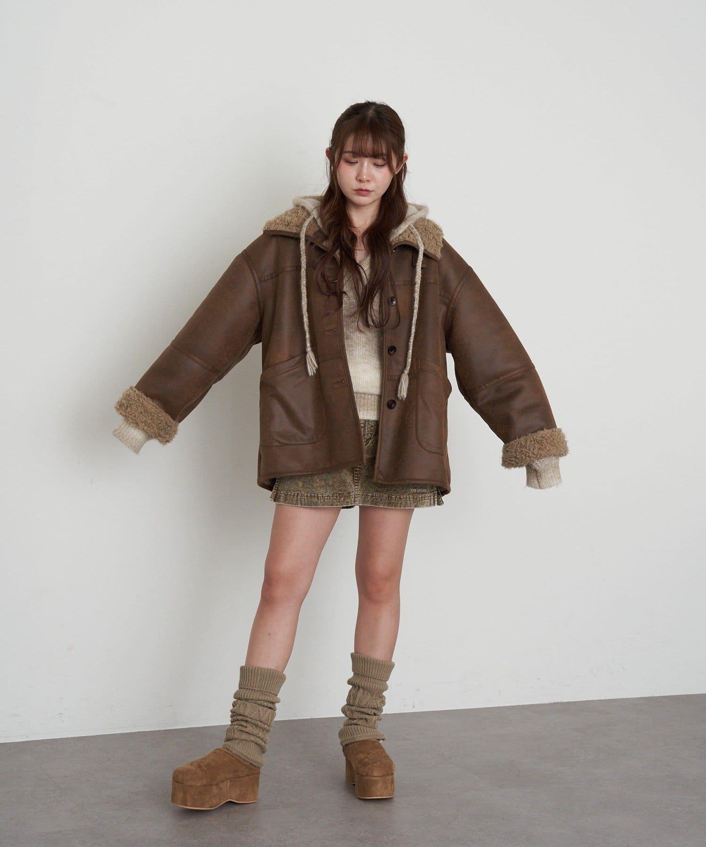 雙面穿仿羊羔毛大衣