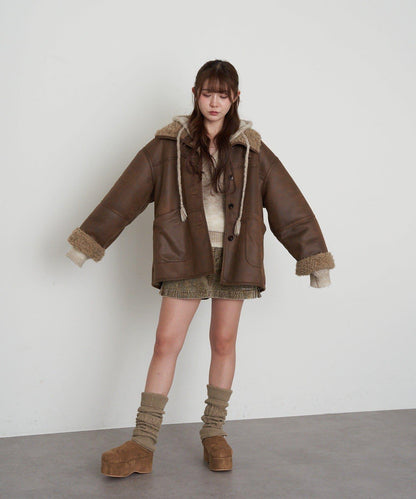 雙面穿仿羊羔毛大衣