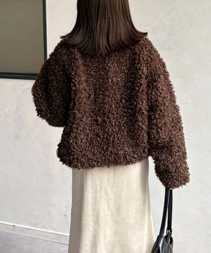 貴賓犬毛中長款夾克