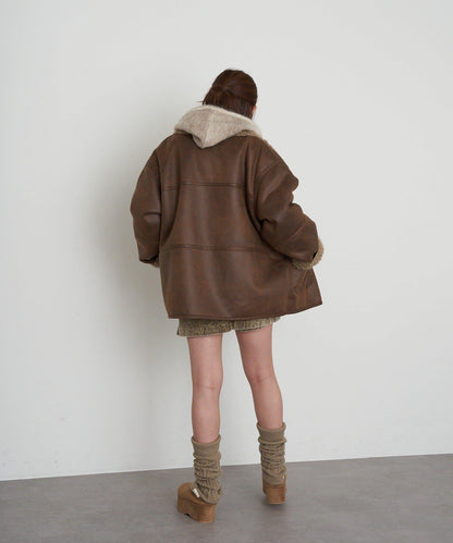 雙面穿仿羊羔毛大衣