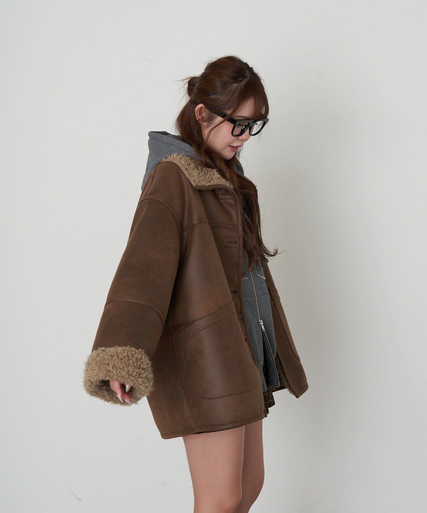 雙面穿仿羊羔毛大衣