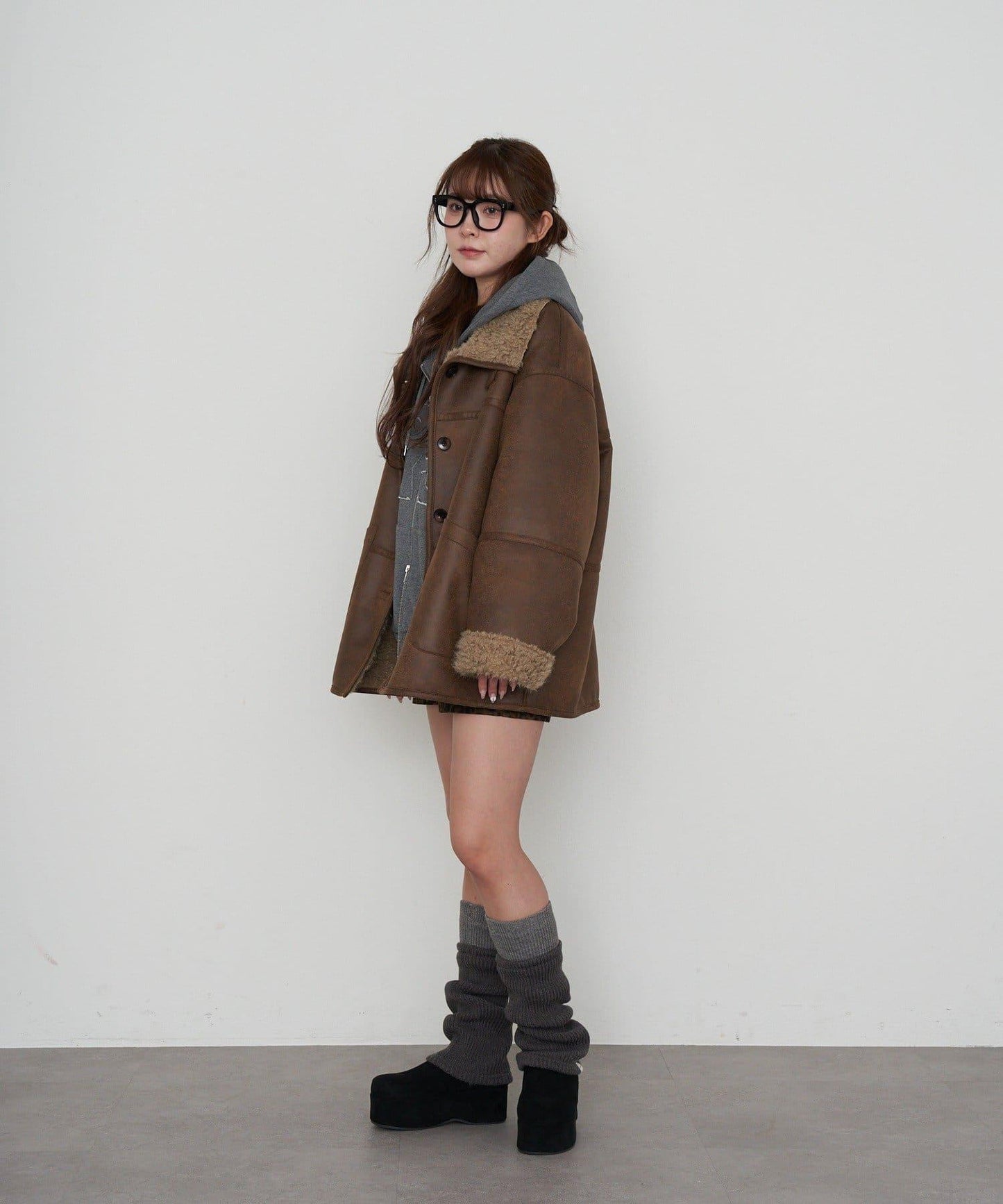 雙面穿仿羊羔毛大衣