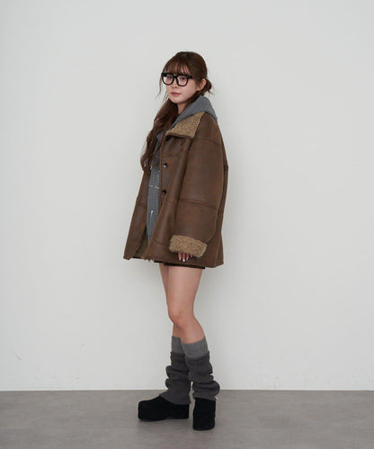 雙面穿仿羊羔毛大衣