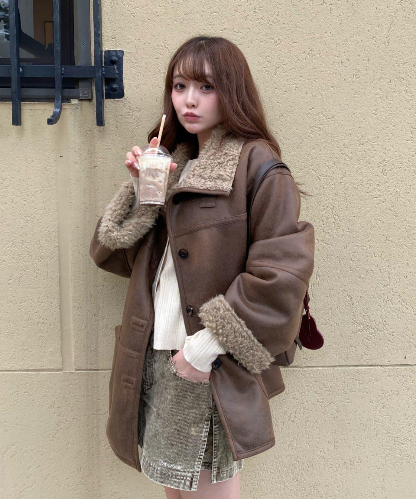 雙面穿仿羊羔毛大衣