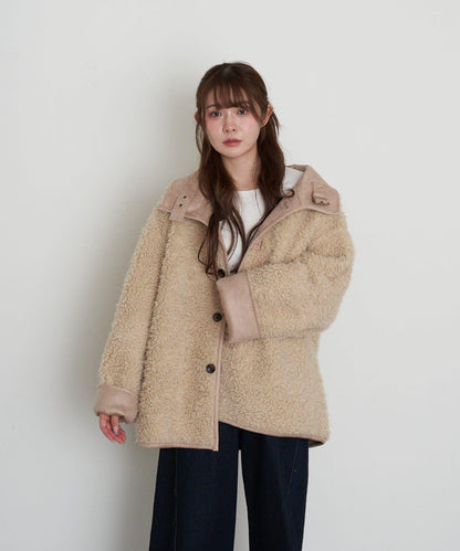 雙面穿仿羊羔毛大衣